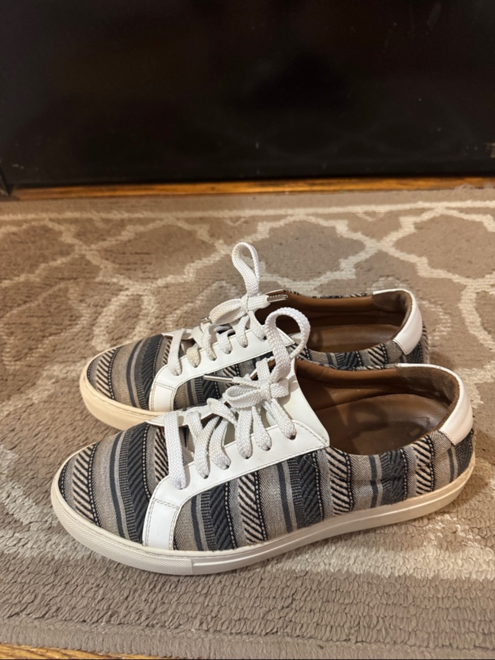 Taft Sneakers Stripe Canvas Leather Low Top Lace Up Shoes Men’s 42 US Size 9